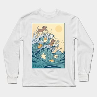 Dogs Wave Long Sleeve T-Shirt